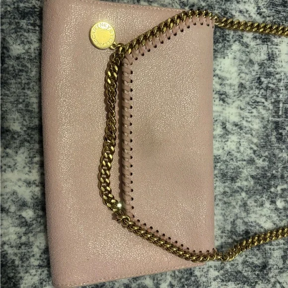 REAL STELLA MCCARTNEY Elegant Pink Chain Shoulder Bag
